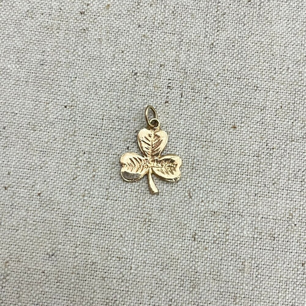 VTG 9k Gold Clover Charm Pendant 375 Three 3 Leaf Yellow Vintage